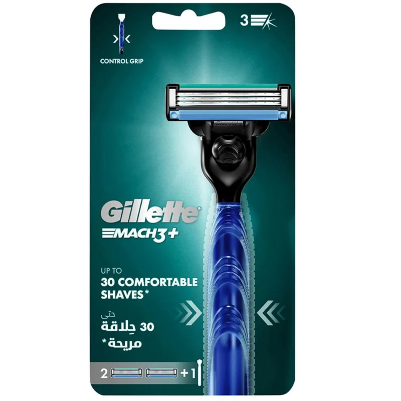 0163274_gillette-mach-3-tiras-makinesi-2-yedek-bicak copy دسته تیغ ژیلت Mach3 + یدک 2عددی - Image 1