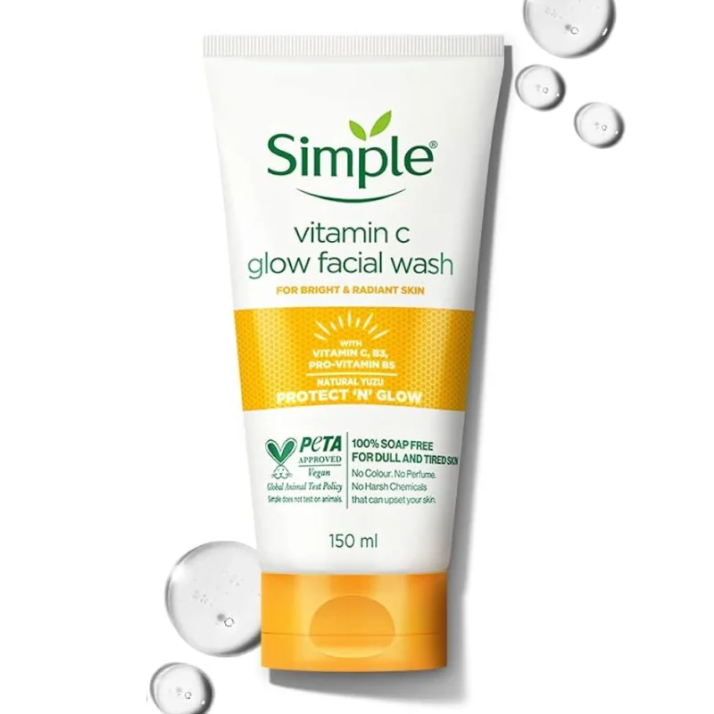 51lTdZO9VjL._AC_UF1000,1000_QL80_ copy شوینده صورت ویتامین C سیمپل مدل Protect N Glow حجم 150میل - Image 1