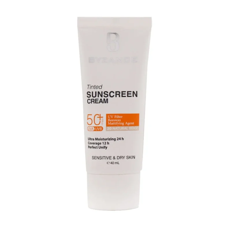Byzance-High-Sun-Protection-Cream-Foundation-SPF50 کرم ضدآفتاب رنگی بیزانس مخصوص پوست خشک و حساس حجم 40 میل - Image 1