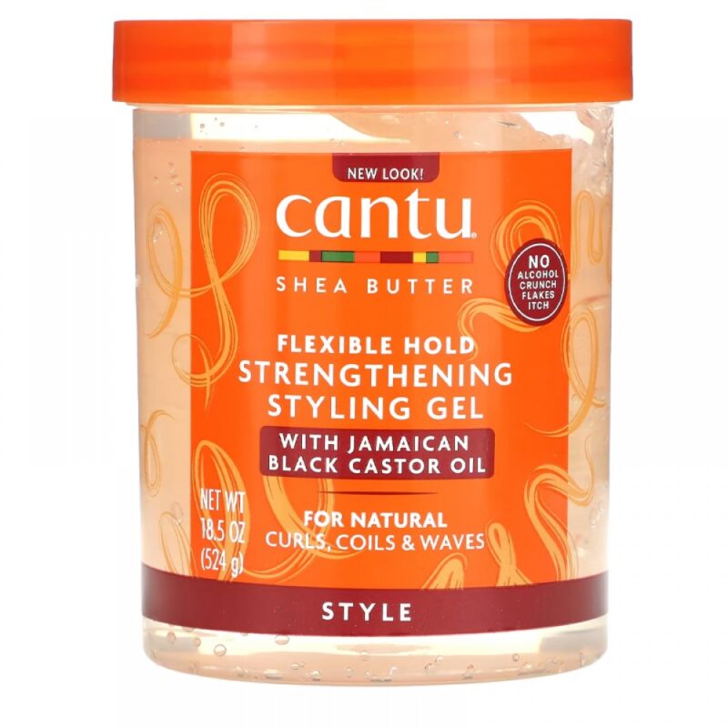 Cantu Jamaican Black Castor Oil Strengthening Styling Gel ژل حالتدهنده موهای فر کانتو مدل Shea Butter وزن 524گرم - Image 1