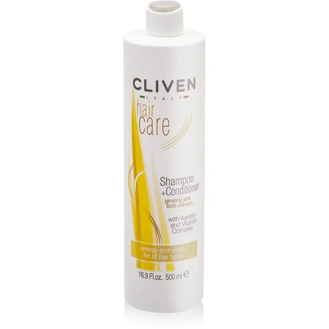 Cleon shampoo and hair conditioner model Ginseng and litchi extracts شامپو و نرم کننده مو کلیون مدل Ginseng And Litchi Extracts مناسب انواع مو حجم 500 میل - Image 1