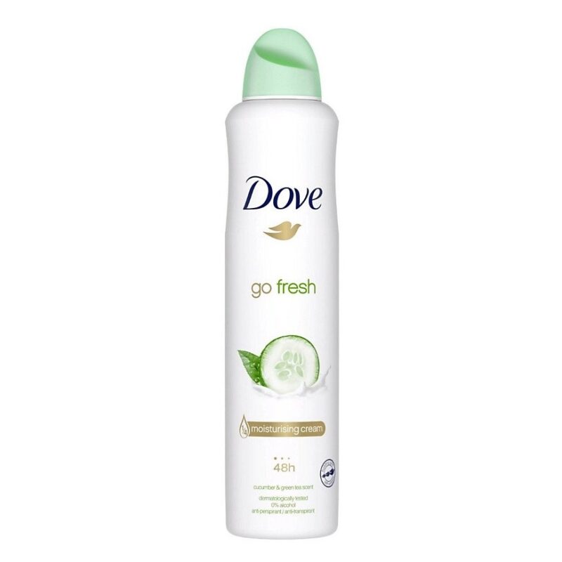 Dove-Go-Fresh-Antiperspirant-Cucumber-Green-Tea-Body-Spray-250Ml اسپری ضدتعریق زنانه داو مدل go fresh خیار حجم 250 میل - Image 1
