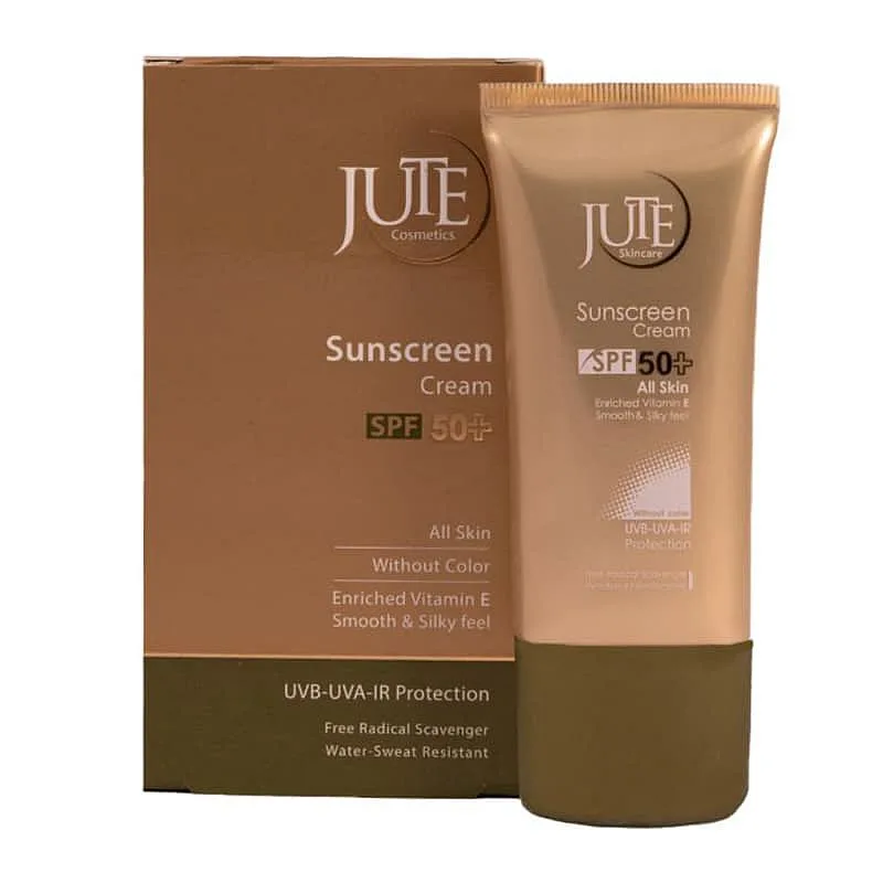 Jute-Sunscreen-Cream-For-All-Skin-With-SPF٥٠ (1) کرم ضدآفتاب انواع پوست ژوت spf50 حجم 40میل - Image 1