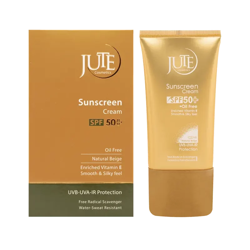 Sunscreen-Cream-SPF50-Oil-Free-Natural-Beige-Jute کرم ضدآفتاب پوست چرب ژوت spf50 حجم 40میل - Image 1
