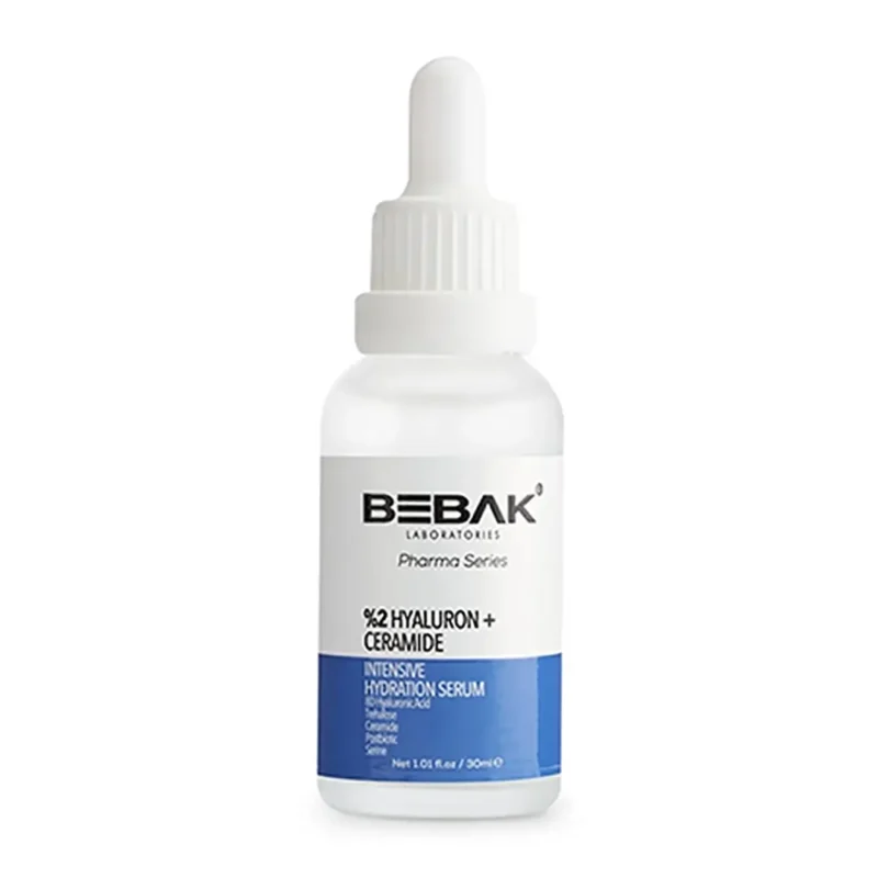 bebak-pharma-8d-intensive-hydration-serum-trehalose-serine-ceramide-intensive-hydration-care-serum سرم صورت Bebak مدل Hydration حجم 30 میل