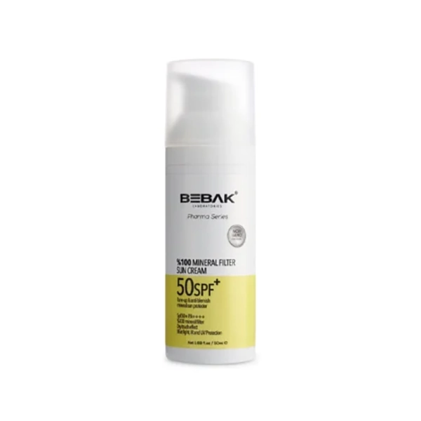 bebak-pharma-anti-blemish-mineral-filter-spf-50-pa-high-protection-sun-cream کرم ضد آفتاب مینرال SPF 50+ Bebak حجم 50 میل