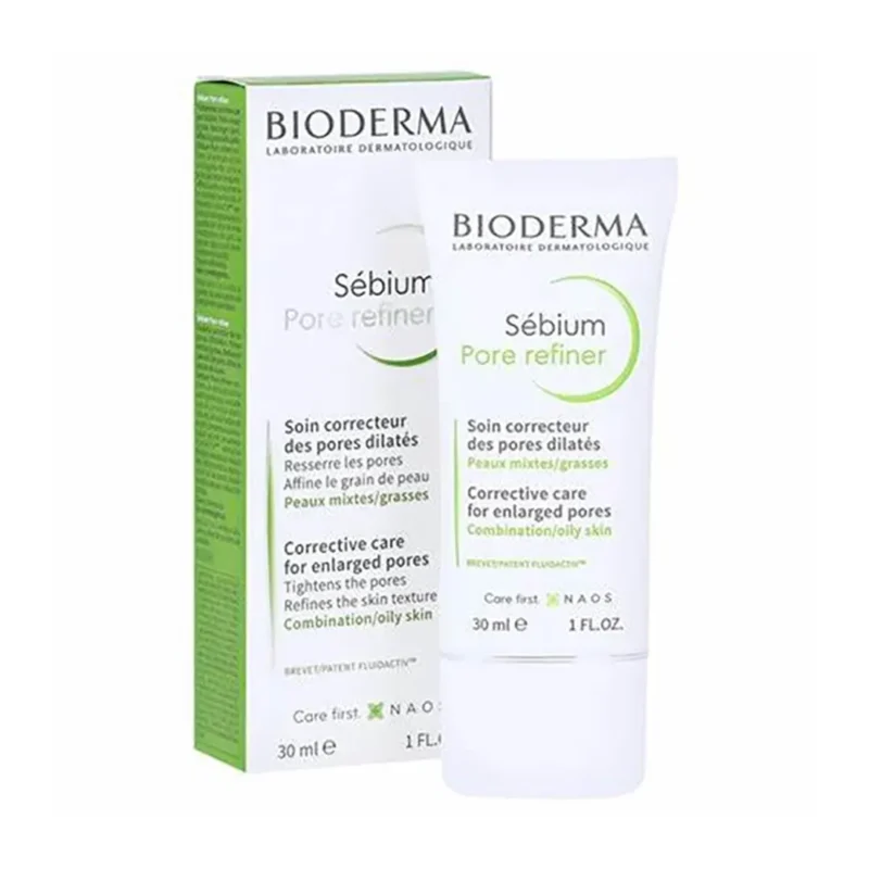 bioderma-sebium-pore-refiner-corrective-care-for-enlarged-pores-30ml کرم کوچک کننده منافذ بایودرما مدل SEBIUM PORE REFINER حجم 30 میل