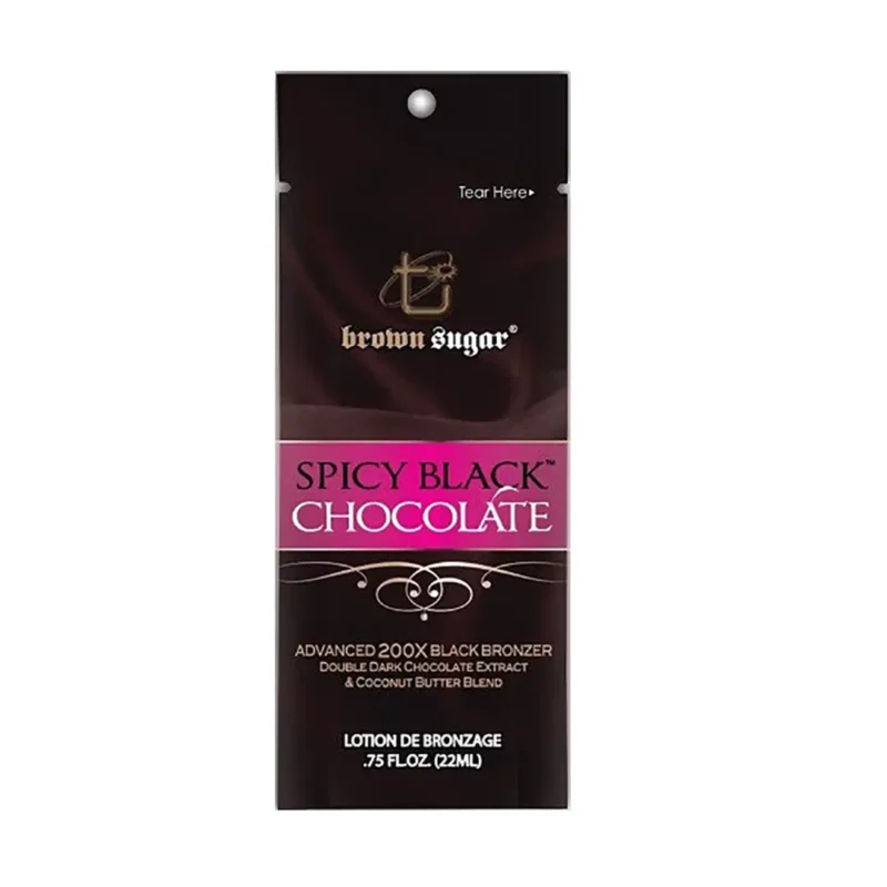 brown-sugar-peppery-solarium-lotion-sachet-model-spicy-black-chocolate ساشه لوسیون سولاریوم فلفلی براون شوگر مدل Spicy Black Chocolate حجم 22 میل