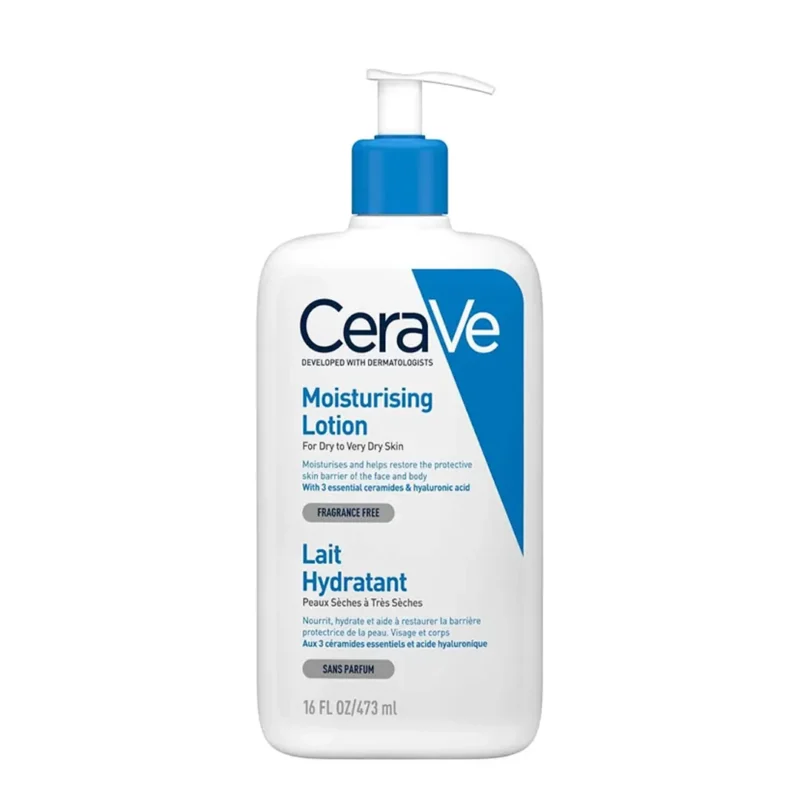 cerave-moisturizing-lotion لوسیون مرطوب کننده صورت و بدن سراوی پوست خشک سراوی حجم 473میل