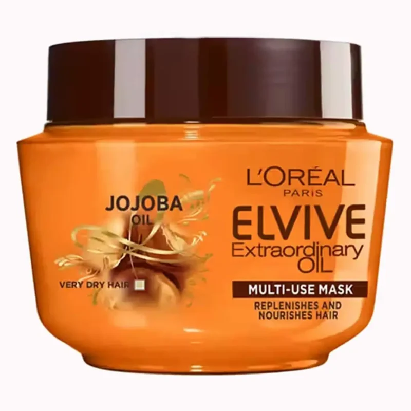 elsie-loreal-nourishing-hair-mask-with-jojoba-oil-extract-volume-300-ml ماسك مو لورال مدل ELVIVE تقويت كننده جوجوبا موي بسيار خشك و ضعيف 300 ميل