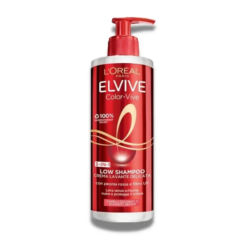 elvive color vive loreal shampoo شامپو موهای رنگ شده لورال color vive low حجم 400 میل - Image 1