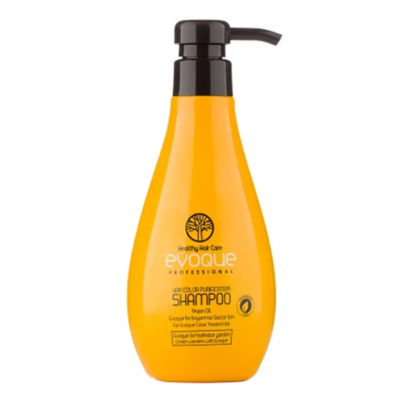 evoque-hair-color-purification-shampoo-with-argan-oil شامپو ايووك مدل مخصوص موهاي رنگ شده حجم ٣٨٠ ميل