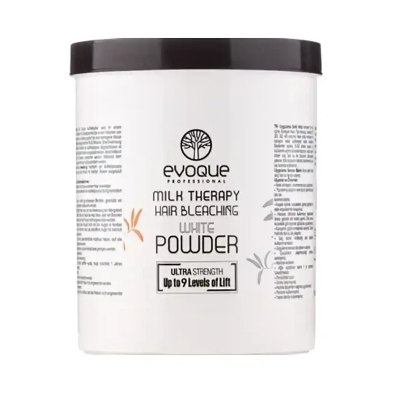 evoque-white-powder-1000-ml پودر دكلره مو ايووك مدل THERAPY MILK سفيد حجم ١٠٠٠ ميل