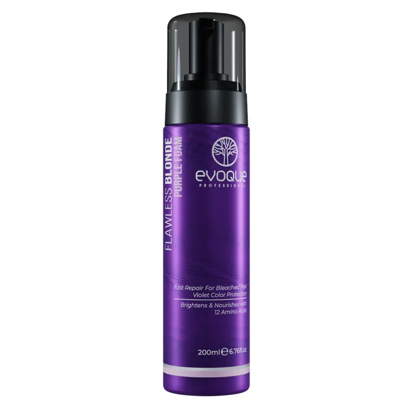 flawless-blonde-purple-foam فوم مو ضد زردي ايووك مدل BLONDE FLAWLESS ترميم موي بلوند شده حجم ٢٠٠ ميل