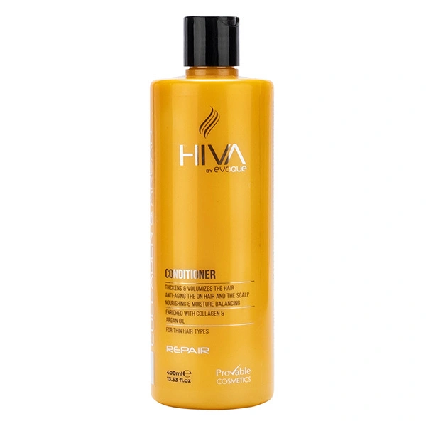 hiva argan and collagen conditioner (2) نرم کننده ترمیم کننده مو هیوا مدل Collagen & Argan حجم 400میل - Image 1