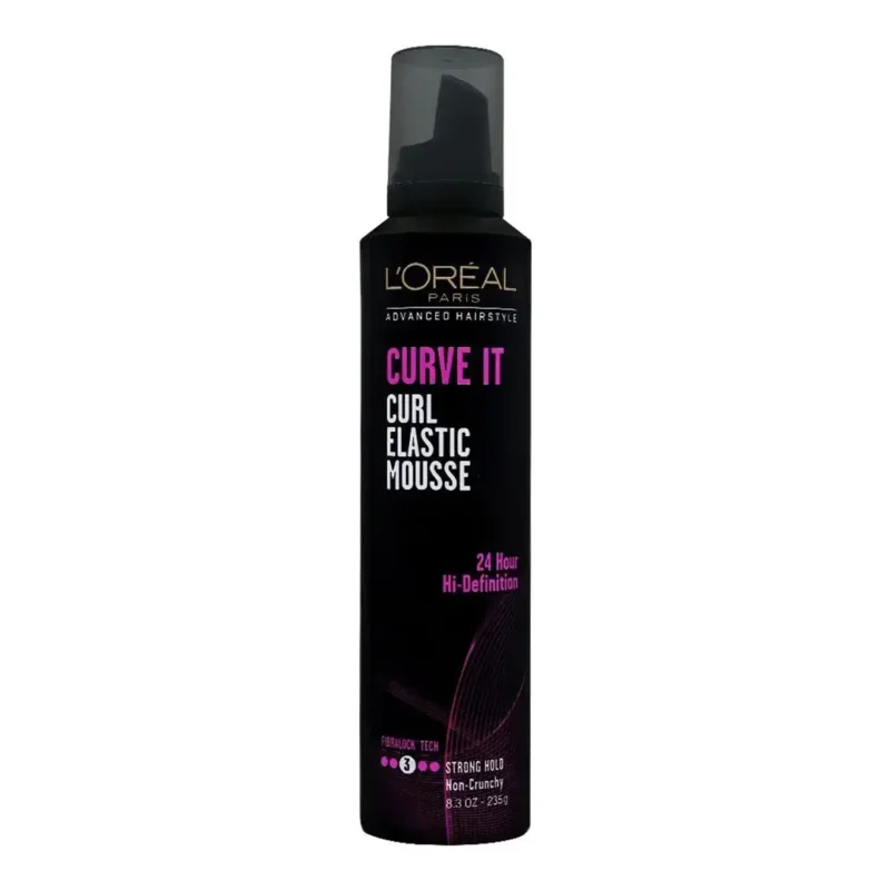loreal-curve-it-hair-mousse-volumizing-all-types-of-hair-235-grams موس مو لورال مدل CURVE IT حجم دهنده انواع مو 235 میل