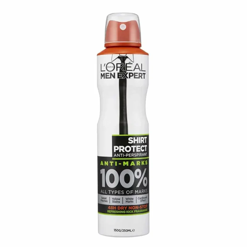 mens-loral-antiperspirant-spray-shirt-protect-antiperspirant-volume-250-ml اسپری ضد تعریق مردانه لورال مدل Shirt Protect Antiperspirant حجم ۲۵۰ میل