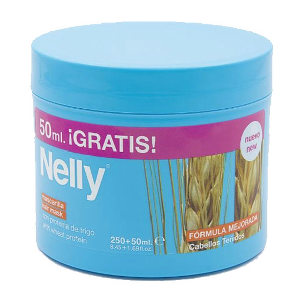 nelly-mascarilla-25050ml ماسک مو NELLY مدل گندم ترمیم کننده رنگ حجم 250 +50 میل