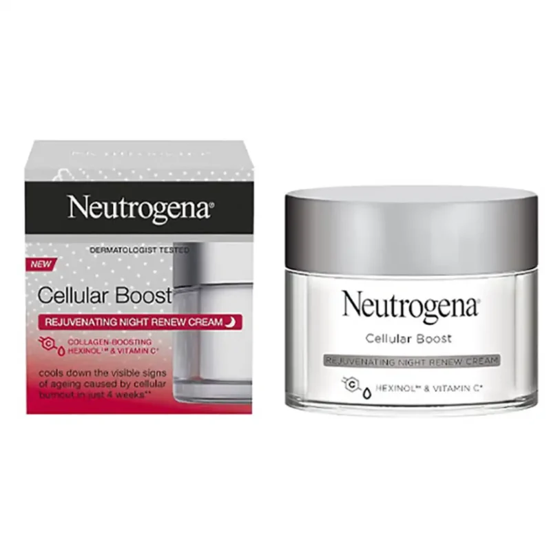 neutrogena-anti-wrinkle-night-cream-model-cellular-boost-volume-50-ml کرم ضد چروک شب نوتروژینا مدل Cellular Boost حجم 50 میلی لیتر
