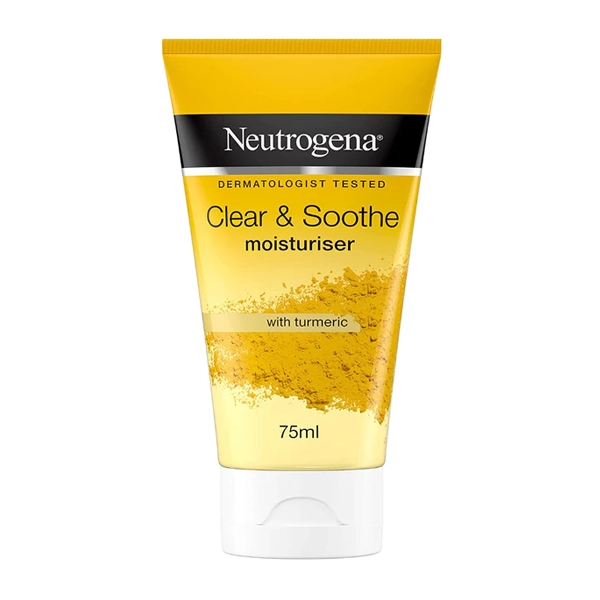 neutrogena-clear-soothe-turmeric-moisturizing-cream-70-ml كرم آبرسان زردچوبه نوتروژينا مدل Clear & Soothe حجم 75 میل