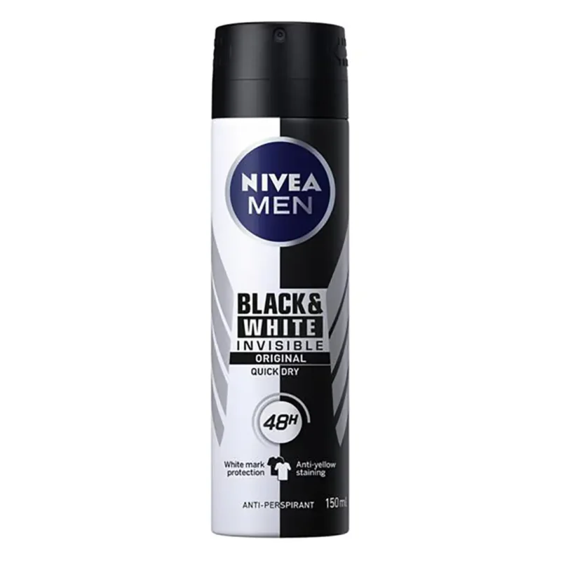 niva-mens-spray-black-and-white-original-model-volume-150-ml اسپری مردانه نیوآ مدل BLACK AND WHITE ORIGINAL حجم 150 میل