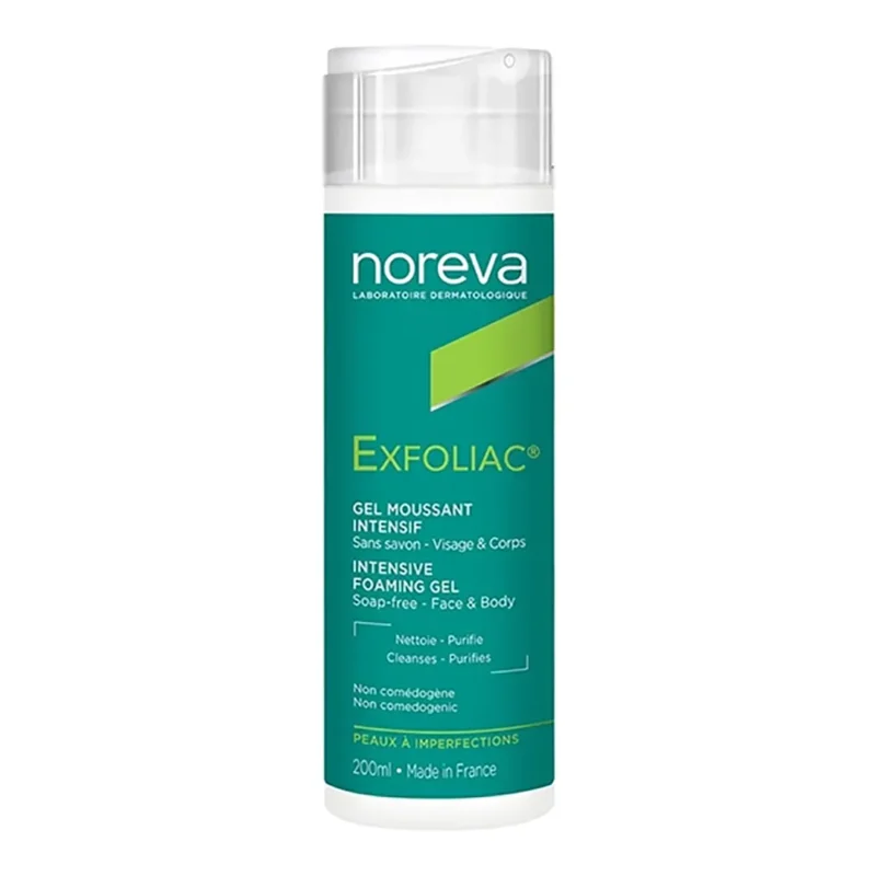 noreva-exfoliac-200ml ژل فوم شستشوی صورت Exfoliac نوروا 200 میل