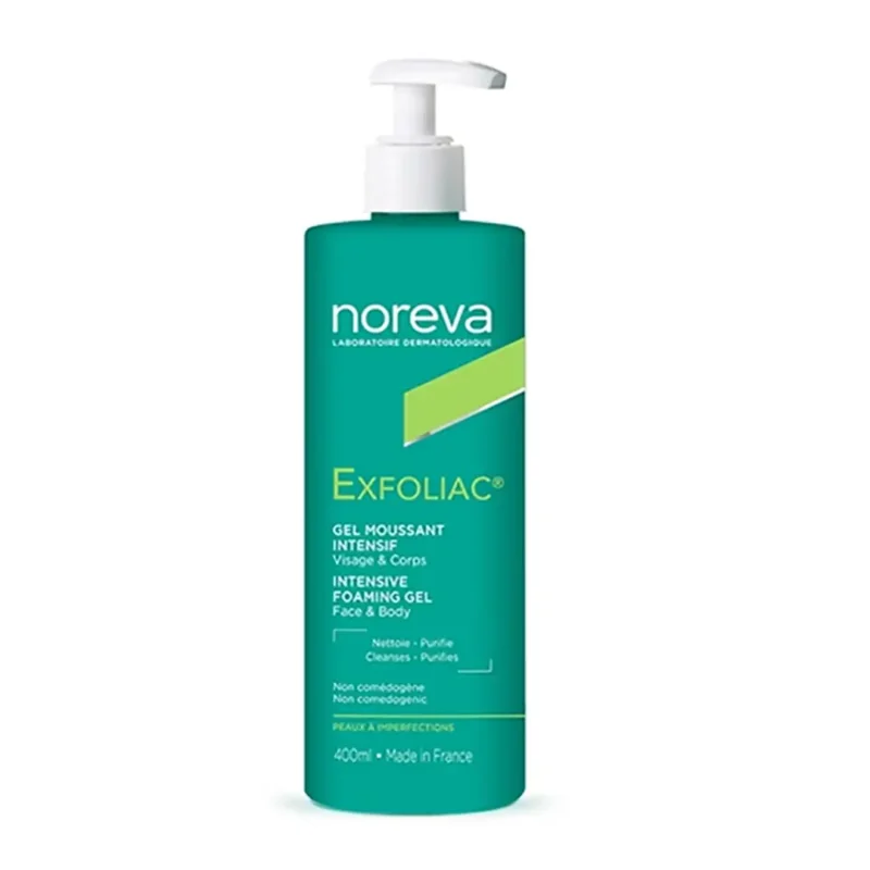noreva-exfoliac-gentle-foaming-gel-400ml ژل فوم نوروا مدل Exfoliac Duo حجم 400 میل