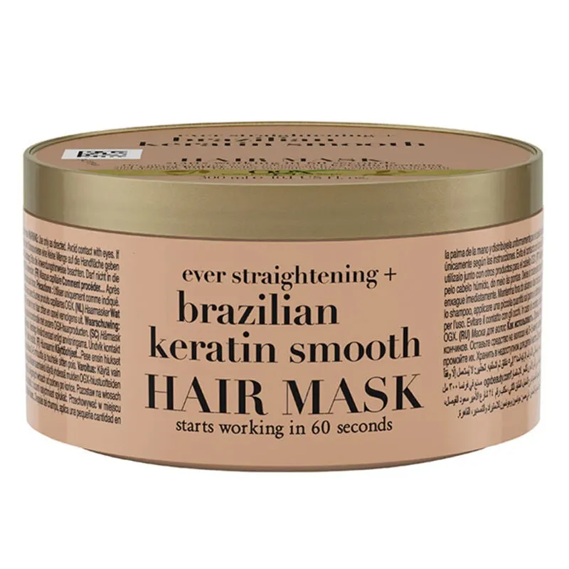 ogx-brazilian-keratin-smooth-hair-mask-300-ml-ogx-176056-78-B ماسک مو صافکننده او جی ایکس مدل Keratin Smooth حجم 300میل - Image 1