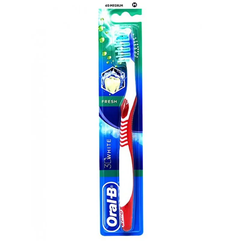 oral-b-3d-white-fresh-tooth-brush مسواک اورال بی مدل 3d white fresh بسته ی 1 عددی