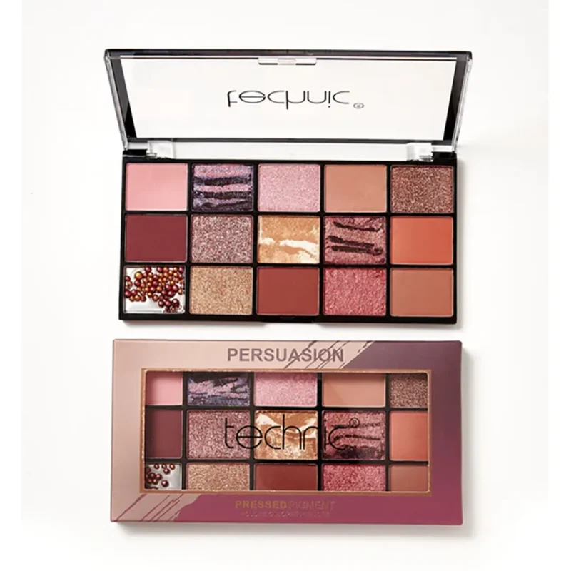 persuasion-model-technique-eye-shadow-palette-15-colors پالت سايه چشم تكنيك مدل PERSUASION (15 رنگ)