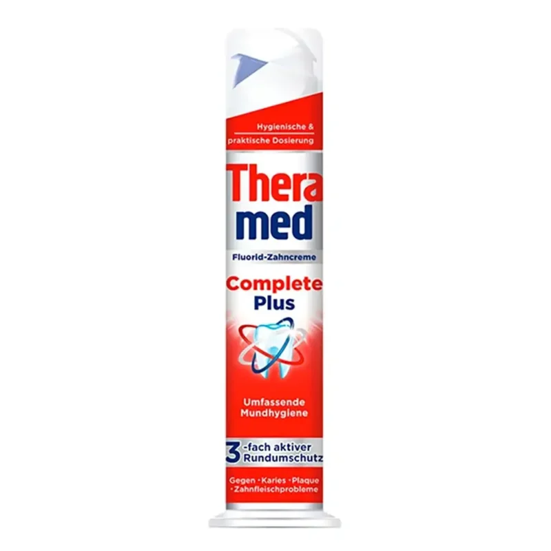 pumpi-theramed-complete-plus-toothpaste-from-germany خمیر دندان پمپی ترامد مدل Theramed Complete Plus