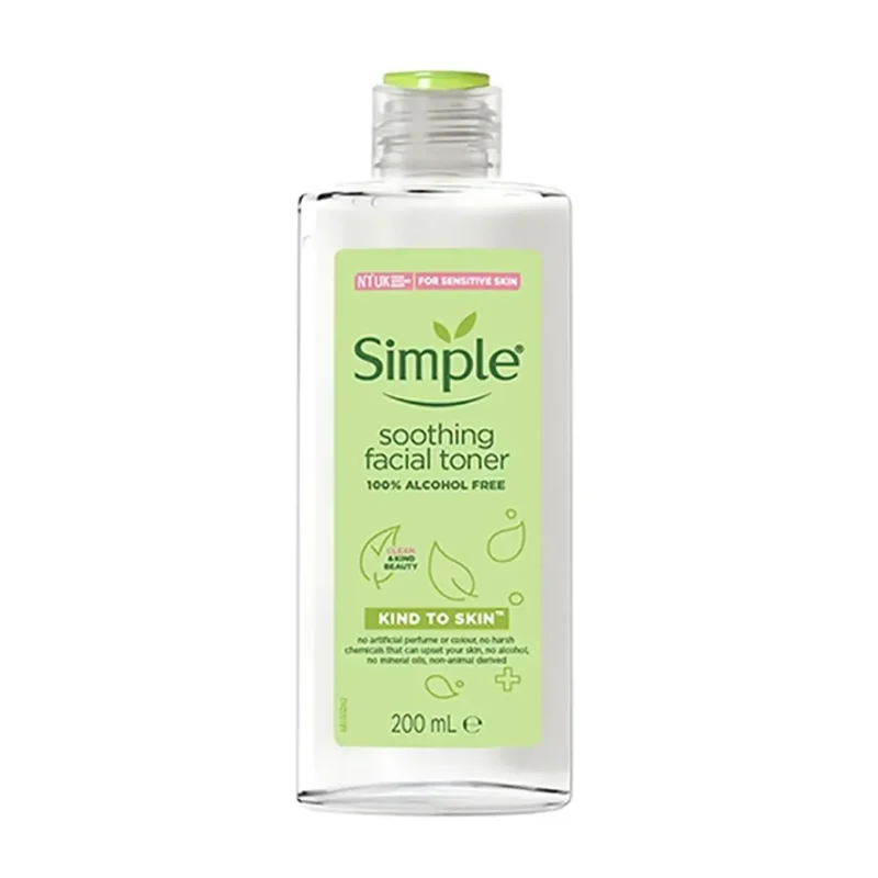 soothing-simple-cleansing-toner-volume-200-ml تونر سیمپل مناسب انواع پوست حجم 200 میل