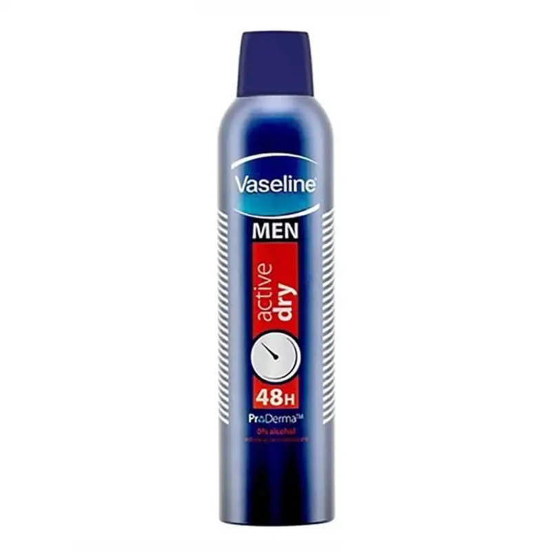 vaseline-active-dry-mens-spray اسپری ضد تعریق مردانه وازلین مدل Active Dry حجم 250 میل