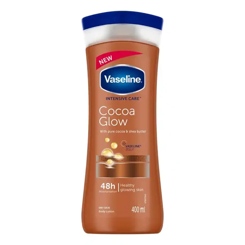 vaseline-lotion-cocoa-glow لوسیون بدن Vaseline مدل cocoa glow حجم 400 میل