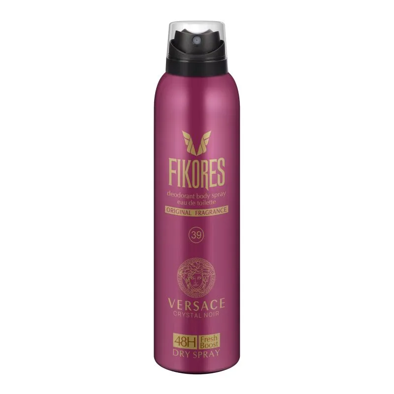 اسپری-بدن-زنانه-فیکورس-مدل-ورساچ-200-میل اسپری زنانه فیکورس مدل Versace Crystal noir حجم 200 میل - Image 1