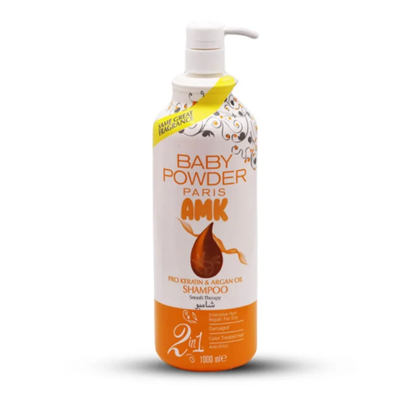 شامپو بيبي پاودر مدل صورتي حجم 1000 ميل شامپو بیبی پاودر مدل Keratin & Argan Oil نارنجی حجم 1000 میل - Image 1