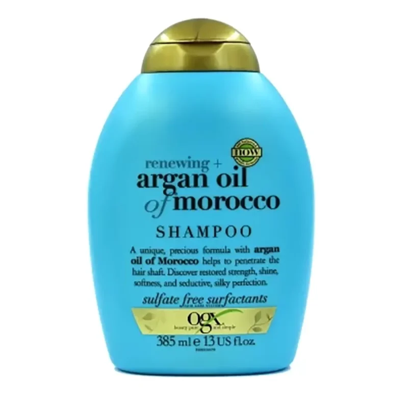 شامپو-نرم-کننده-و-ترمیم-کننده-ogx-حاوی-روغ شامپو او جي ايكس مدل argan oil ترميم كننده فري سولفات 385 ميل