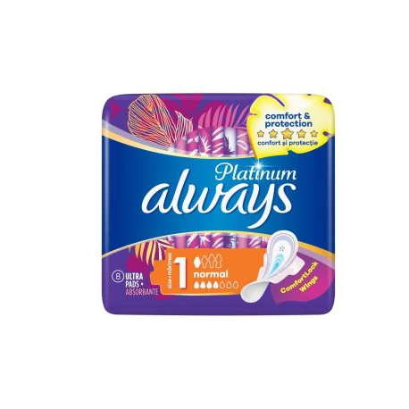 8001090444875-always-platinum-ultra-normal-plus-8szt_1 copy نوار بهداشتی always مدل نرمال 8عددی - Image 1