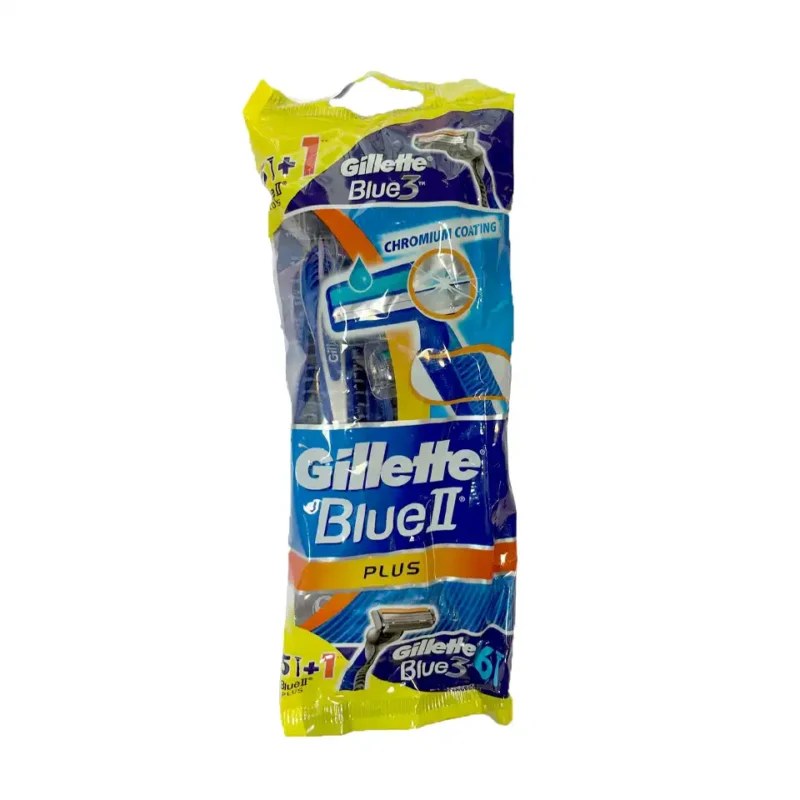 gillette blue 3 plus تیغ اصلاح مردانه ژیلت 6عددی مدل Blue plus - Image 1