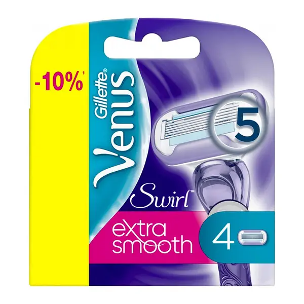 gillette venus swirl extra smooth تیغ یدک زنانه ونوس مدل Swirl Extra Smooth بسته 4 عدد - Image 1