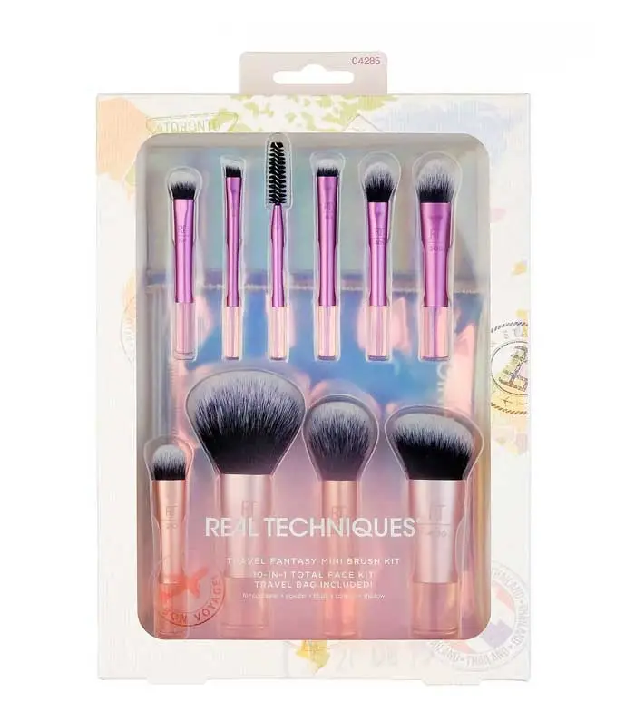 real-techniques-mini-set-de-brochas-travel-fantasy-1-70804 ست براش 10 تکه چشم و صورت ریل تکنیک مدل Mini Brush Kit - Image 1
