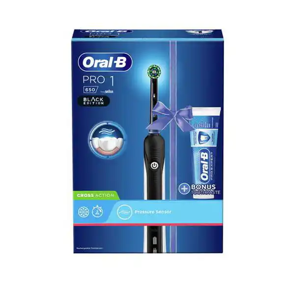 ORAL B PRO 1 650 BLACK EDITION 1 مسواک برقی اورال بی مدل Pro 1 650 Black Edition - Image 1