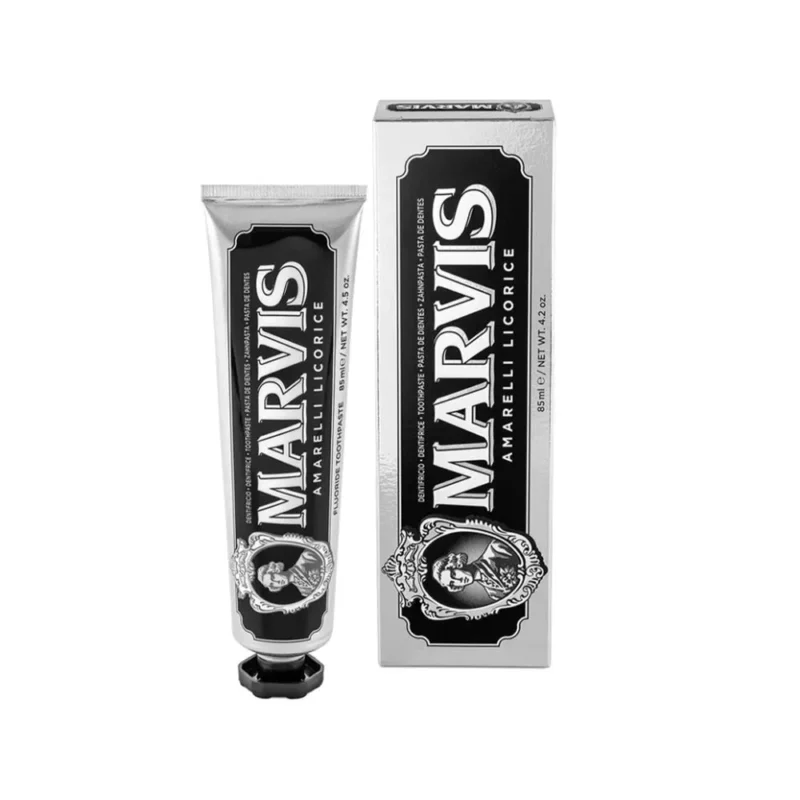 marvis-Amarelli-Licorice-toothpaste-85ml خمیردندان نعنا شیرینبیان مارویس حجم 85میل - Image 1