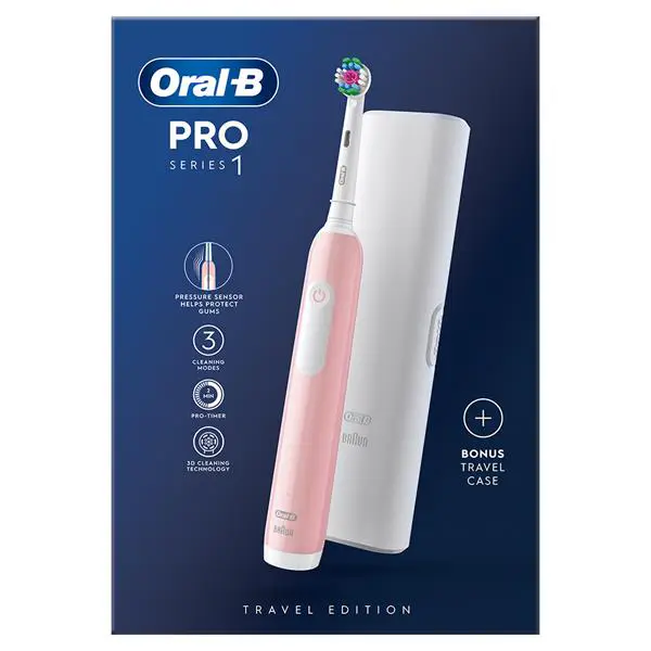 pro 1 series oral b travel edition مسواک برقی اورال بی مدل Pro series 1 رنگ صورتی - Image 1