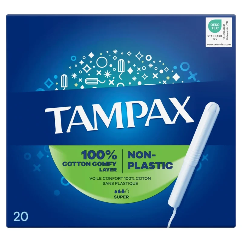tampax non plastic tampon تامپون 20 عددی تامپکس مدل Super - Image 1
