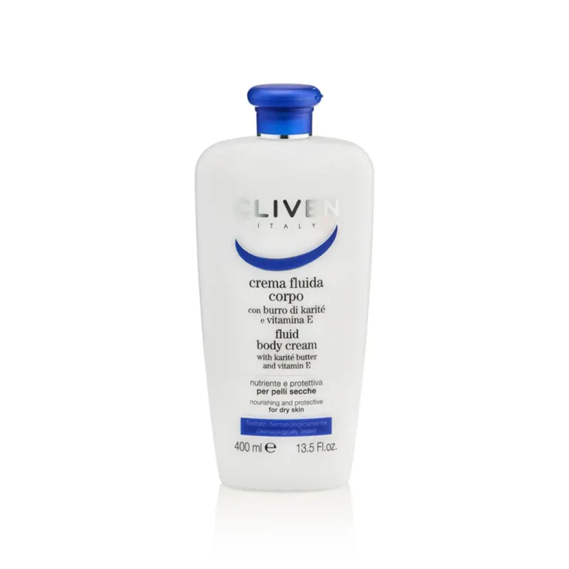 cliven-crema-fluida-corpo-400ml-RAYKA copy لوسیون بدن پوست خشک کلیون Shea Butter حجم400میل - Image 1