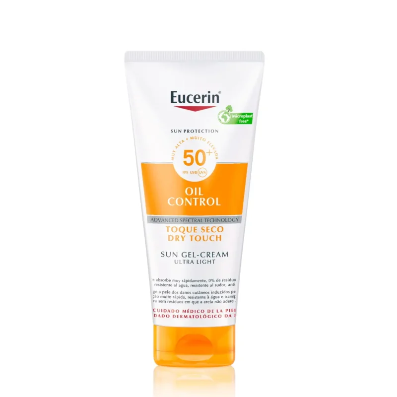 eucerin-crema-de-proteccion-solar-corporal-sensitive-protect-spf50-oil-control-toque-seco-1-71045 copy ژلکرم ضدآفتاب اوسرین Dry touch حجم 200میل - Image 1