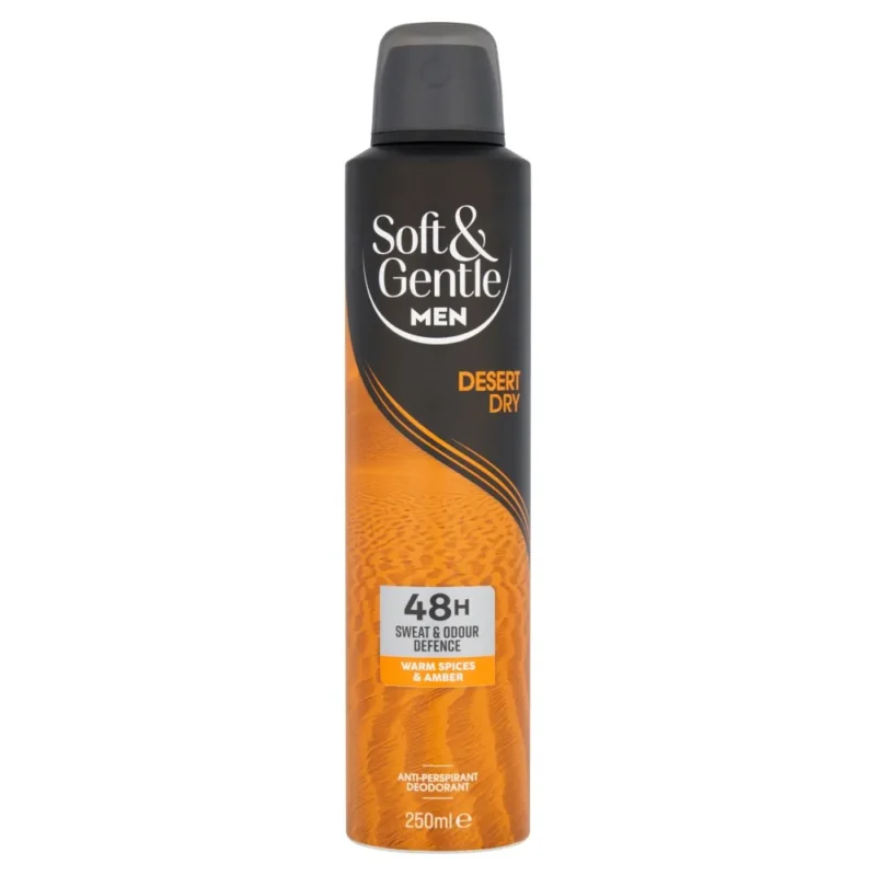 soft_and_gentle_desert_dry_square اسپری ضدتعریض مردانه Soft & Gentle مدل Desert Dry حجم 250 میل - Image 1