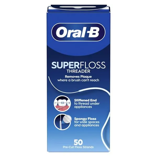 superfloss_4 نخ دندان ارتودنسی اورال بی Super Floss بسته 50 عددی - Image 1