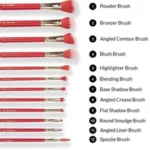 ست ۱۲ عددی براش آرایشی بی اچ مدل Red Elegance - Image 2